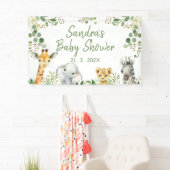 Neutral Safari Baby Shower Banner für Foliage Gend (Insitu)