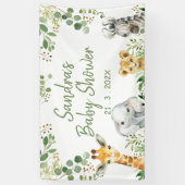 Neutral Safari Baby Shower Banner für Foliage Gend (Vertikal)