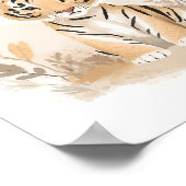Neutral Safari Boho Tiger Nursery Kids Poster (Ecke)