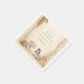 Neutral Safari Jungle Animals Baby Shower Serviette (Ecke)
