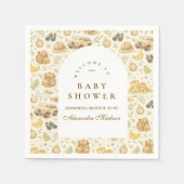 Neutral Safari Jungle Baby Shower Serviette (Vorderseite)
