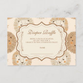Neutral Safari Lion Baby Shower Diapper Raffle Begleitkarte (Vorderseite)