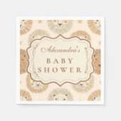 Neutral Safari Lion Baby Shower Serviette (Vorderseite)