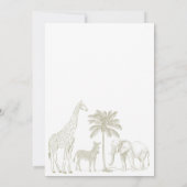 Neutral Safari Oh Boy Baby Dusche Einladung (Rückseite)