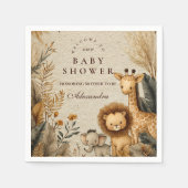 Neutral Safari Woodland Baby Shower Serviette (Vorderseite)