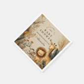 Neutral Safari Woodland Baby Shower Serviette (Ecke)