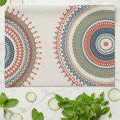 Neutral Sage Blue Multi Mandala Geschirrtuch (Gefaltet)