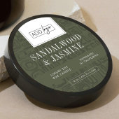 Neutral Sage Green Pattern Logo Soy Candle Jar Lid Runder Aufkleber
