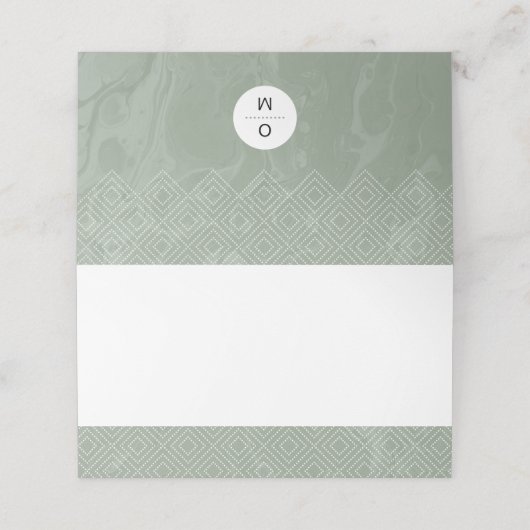Neutral-Sage Grüne Marmorzelt-Platzkarte Platzkarte (Außenseite Aufgefaltet)