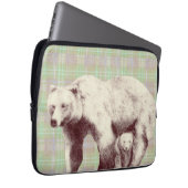  Neutral Sage Plaid Bear Laptopschutzhülle (Vorne Rechts)