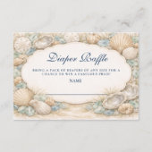 Neutral Seaside Shells Diapper Raffle Begleitkarte (Vorderseite)