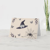 Neutral Simple Little Boo Witch Hat Baby Dusche Dankeskarte (Rückseite)