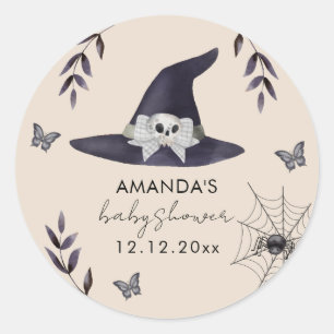 Neutral Simple Little Boo Witch Hat Baby Dusche Runder Aufkleber