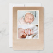 Neutral Simple Ombre Foto Geburtsankündigung Einladung (Rückseite)