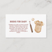 Neutral Slugger Baseball Books for Baby Shower  Begleitkarte (Vorderseite)