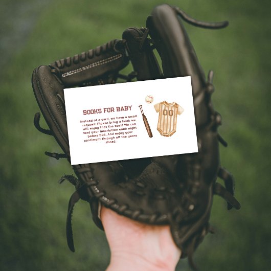 Neutral Slugger Baseball Books for Baby Shower  Begleitkarte