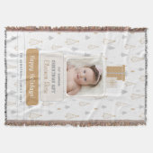 Neutral Soft Baby's 1st Photo Christmas Decke (Vorderseite)