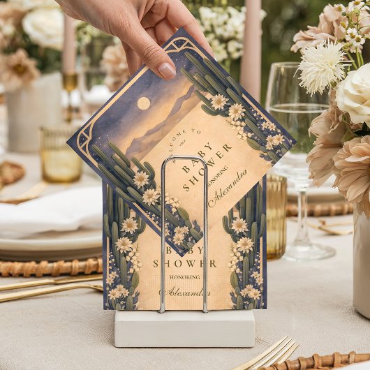 Neutral Southwest Cactus Botanicals Baby Shower Serviette