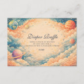 Neutral Space Planets Stars Diapper Raffle  Begleitkarte (Vorderseite)