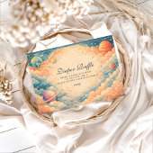 Neutral Space Planets Stars Diapper Raffle  Begleitkarte