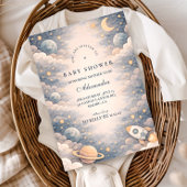 Neutral Space Stars Baby Shower Einladung