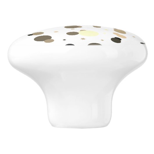 Neutral Splatter Drawer Pulls Keramikknauf (Seitenansicht)