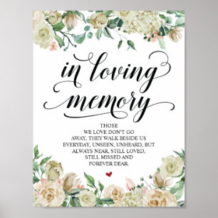 Neutral Spring Elegant Wedding Memorial Table Sign Poster