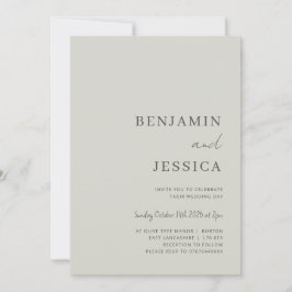 Neutral Stone minimalistische Hochzeitseinladung Einladung
