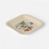 NEUTRAL STORK BABY DUSCHE WEISS GEMSTONE MONOGRAM PAPPTELLER (Gewinkelt)