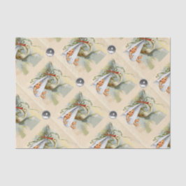 NEUTRAL STORK BABY SHOWER WHITE GEMSTONES SEIDENPAPIER