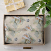 NEUTRAL STORK BABY SHOWER WHITE GEMSTONES SEIDENPAPIER (Geschenk)