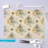 NEUTRAL STORK BABY SHOWER YELLOW GEMSTONES SEIDENPAPIER (Handwerk)