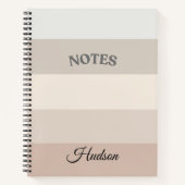 Neutral Streifen Design Spiralfolien Notizblock (Vorderseite)