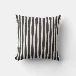 Neutral Stripe Dorm Pillow | Gray & Ivory Preppy  Kissen