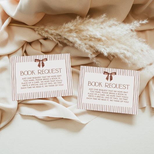 Neutral Striped Bow Books for Baby Begleitkarte