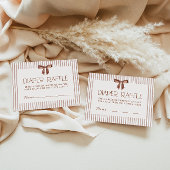 Neutral Striped Bow Diaper Raffle Begleitkarte