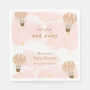 Neutral Sweet Cloud Hot Air Ballon Babydusche Serviette