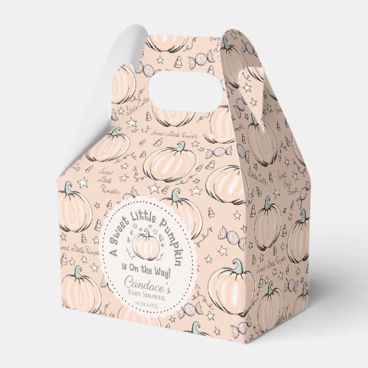 Neutral Sweet Little Pumpkin Baby Shower Geschenkschachtel (Vorderseite)