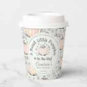 Neutral Sweet Little Pumpkin Baby Shower Pappbecher (Rückseite)