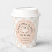 Neutral Sweet Little Pumpkin Baby Shower Pappbecher (Vorderseite)