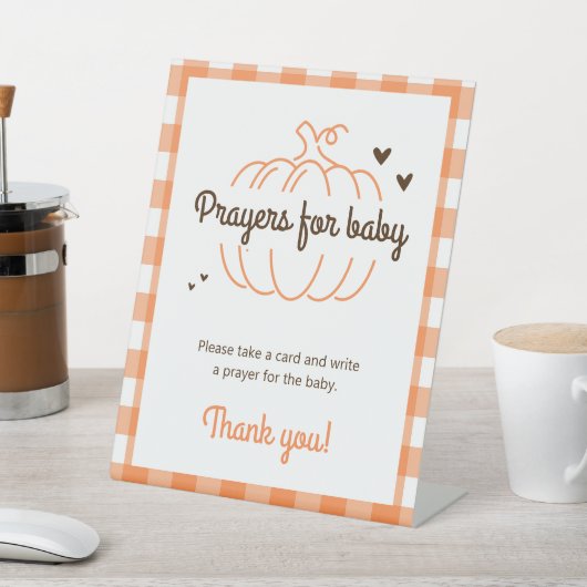 Neutral Sweet Pumpkin Baby Dusche Gebete für Baby Sockelschild (In SItu)