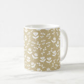 Neutral Tan Bauernhof Land Floral Lässig Kaffeetasse (VorderseiteRechts)