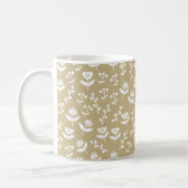Neutral Tan Bauernhof Land Floral Lässig Kaffeetasse (Links)