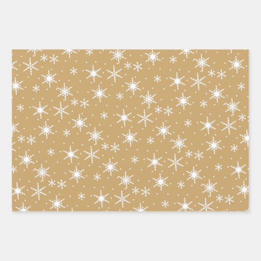 Neutral Tan Boho Snowflake Muster Geschenkpapier Set (Vorderseite 2)
