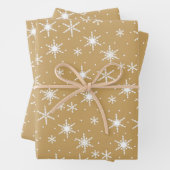 Neutral Tan Boho Snowflake Muster Geschenkpapier Set (Beispiel)