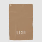 Neutral Tan Brown Modern Classic Initial Monogram Golfhandtuch (Vorderseite)