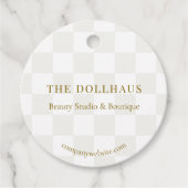 Neutral Tan Checkerboard Boutique Packing Hang Geschenkanhänger (Vorderseite)