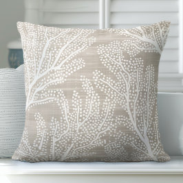Neutral Tan Coral Throw Kissen