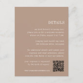 Neutral Tan | Details zur Hochzeit Begleitkarte (Vorderseite)