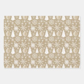 Neutral Tan Festive Weihnachtsbilder Geschenkpapier Set (Vorderseite 2)